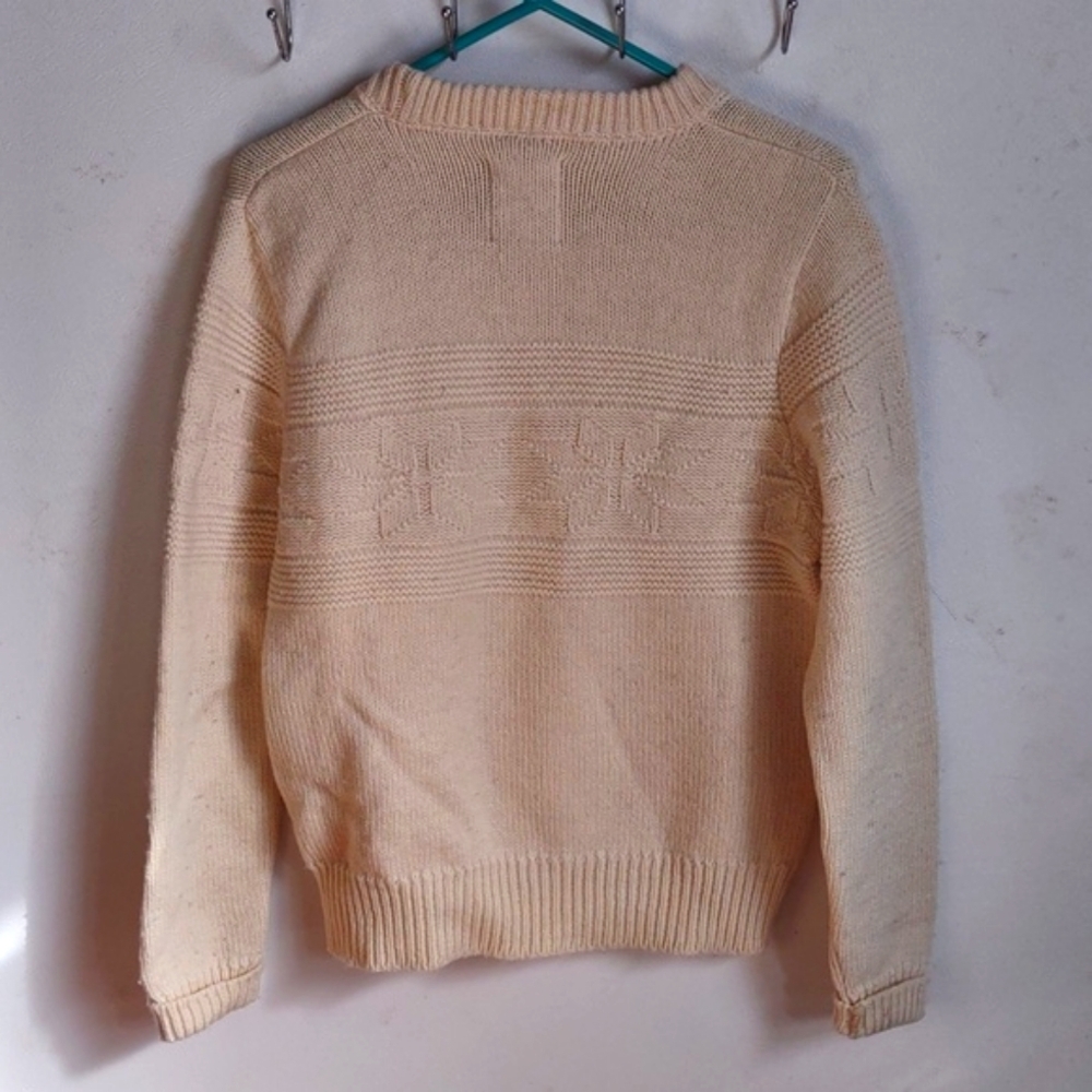 Vintage Alps Rugged Outdoors Ladies Medium Knit Sweater Snowflake Crewneck - Picture 8 of 8